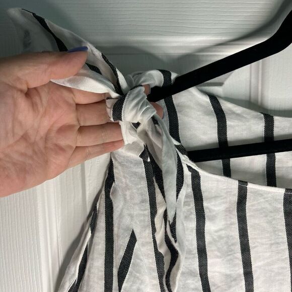 Zara Striped 3/4 Balloon Sleeved Top Women’s Small Oversized - Picture 4 of 8